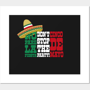 Cinco De Mayo May 5 Mexican Flag Celebration T-Shirt Posters and Art